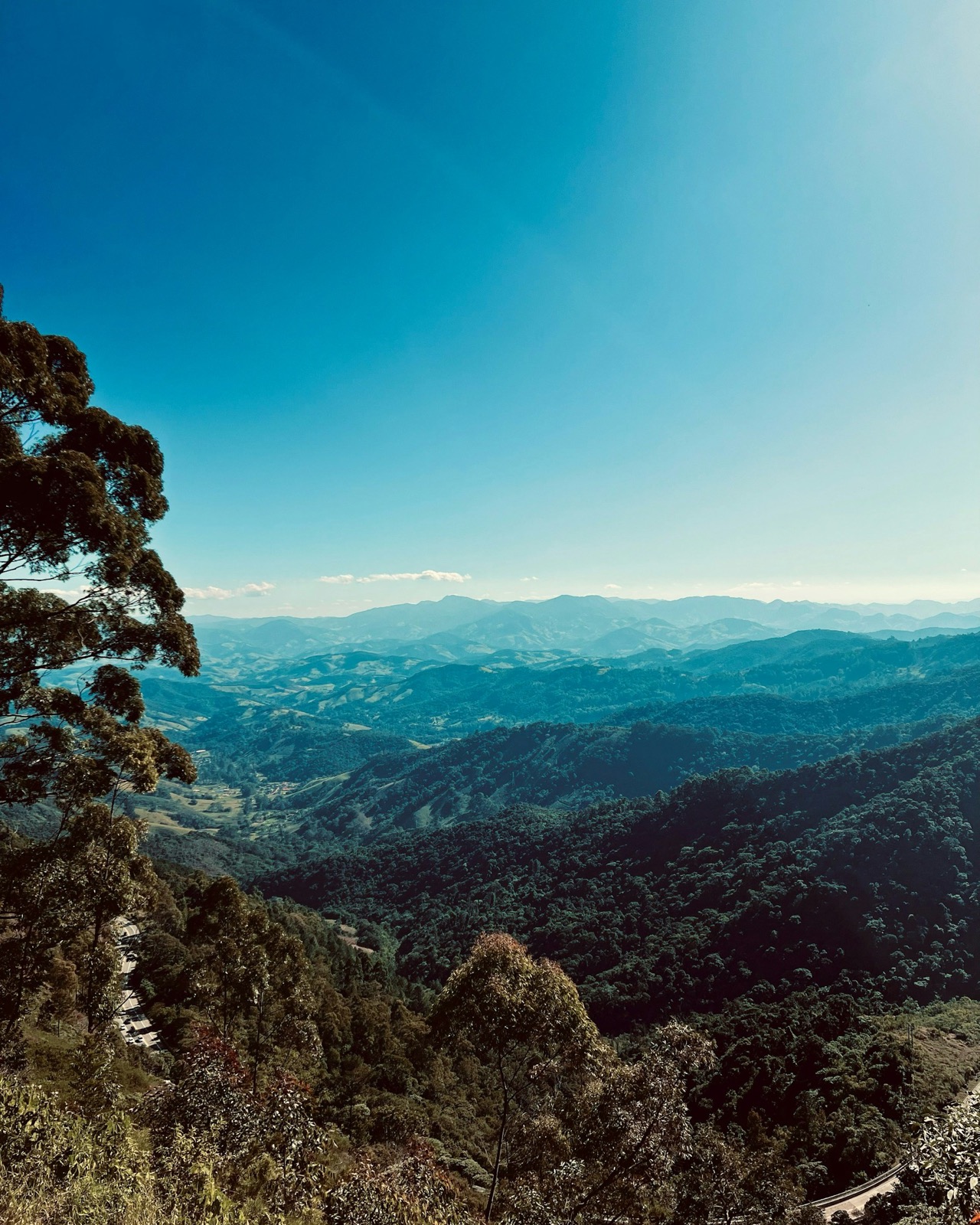 Vista da serra e da mata em Campos do Jordão, no interior de São Paulo