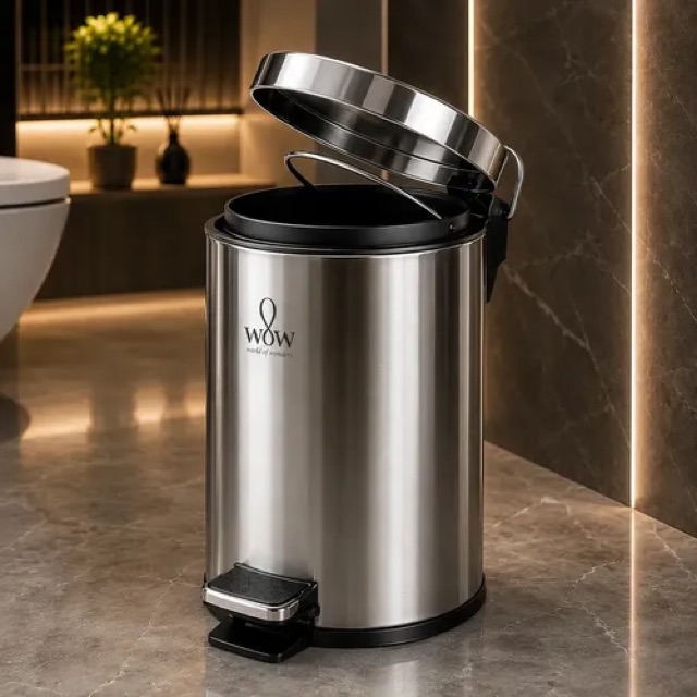 Lixeira inox 5 L com pedal e balde removível