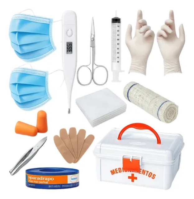 Kit completo de primeiros socorros com maleta resistente