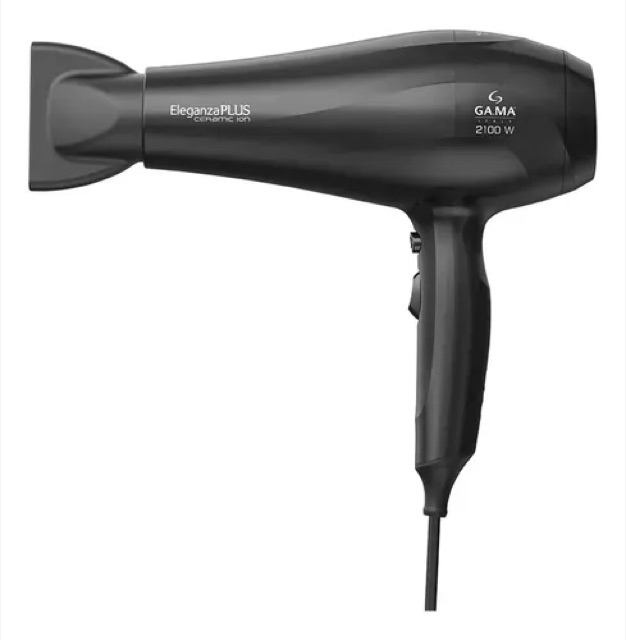 Secador de cabelo Eleganza Plus, cerâmica e íon, 3 níveis, preto